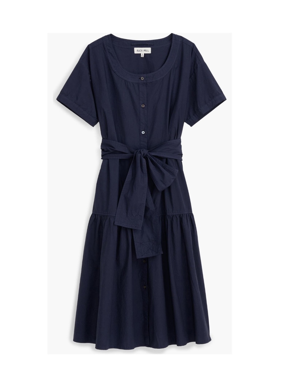 Alex Mill Josie Navy Cotton Poplin Dress Dz L